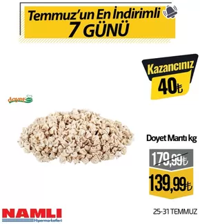 Namlı Hipermarketleri kataloğu | Namlı Hipermarketleri katalog | 2025-07-25T00:00:00.000Z - 2025-07-31T00:00:00.000Z