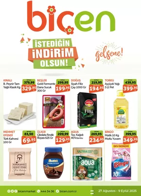 Biçen Market kataloğu | Biçen Market katalog | 2025-08-27T00:00:00.000Z - 2025-09-09T00:00:00.000Z