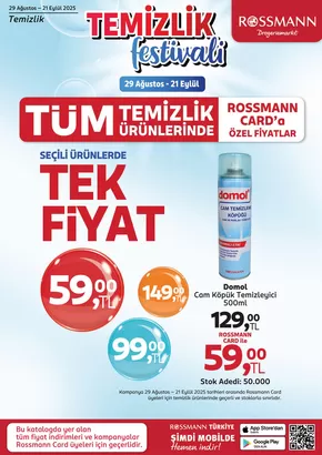 Rossmann kataloğu | Temizlik Festivali Kataloğu | 2025-09-01T00:00:00.000Z - 2025-09-21T00:00:00.000Z