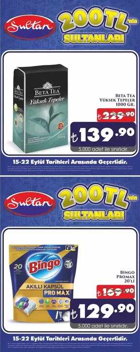 Sultan Market kataloğu, Kütahya | En iyi fırsatlar ve indirimler | 2025-09-29T00:00:00.000Z - 2025-10-13T00:00:00.000Z