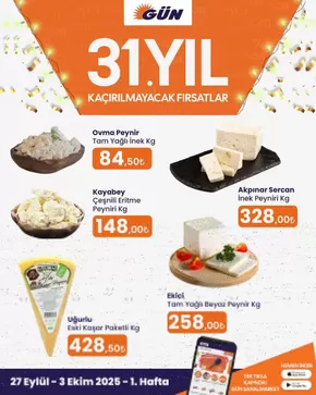 Gün Süpermarket kataloğu | Tüm müşteriler için harika teklif | 2025-10-01T00:00:00.000Z - 2025-10-15T00:00:00.000Z