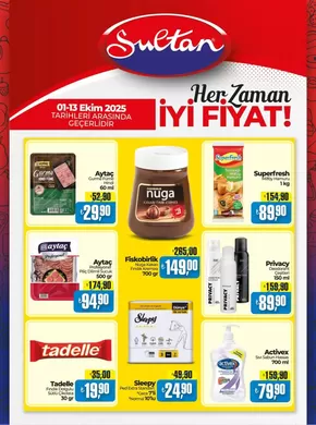 Sultan Market kataloğu, Kütahya | Sizin için en iyi tekliflerimiz | 2025-10-02T00:00:00.000Z - 2025-10-16T00:00:00.000Z