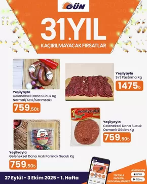 Gün Süpermarket kataloğu | Sizin için özel teklifler | 2025-10-03T00:00:00.000Z - 2025-10-17T00:00:00.000Z