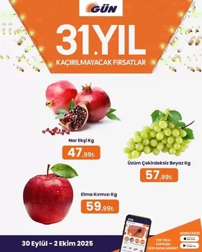Gün Süpermarket kataloğu | Cazip teklifleri keşfedin | 2025-10-03T00:00:00.000Z - 2025-10-17T00:00:00.000Z