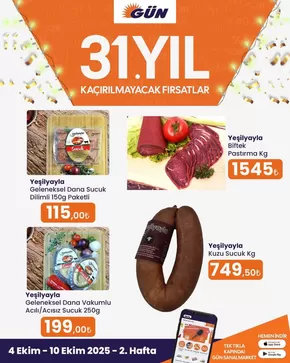 Gün Süpermarket kataloğu | En iyi fırsatlarımız | 2025-10-06T00:00:00.000Z - 2025-10-20T00:00:00.000Z