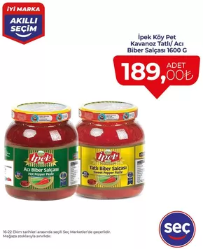 Seç Market kataloğu | Seçili ürünlerde harika indirimler | 2025-10-20T00:00:00.000Z - 2025-11-03T00:00:00.000Z