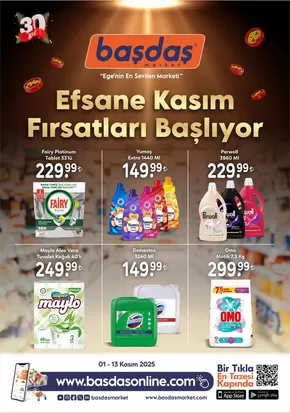 Başdaş Market kataloğu, Yenice (Karabük) | 01-13 Kasım Efsane Kasım Fırsatları Başlıyor! | 2025-11-01T00:00:00.000Z - 2025-11-13T00:00:00.000Z