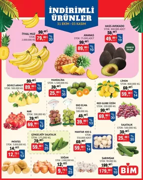 BİM kataloğu, Damal | Meyve-Sebze. | 2025-10-31T00:00:00.000Z - 2025-11-03T00:00:00.000Z