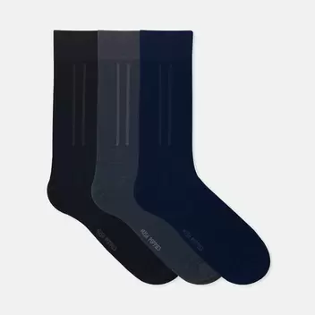 3prs Men Full Length Socks | Cotton Elastane | HMS907274