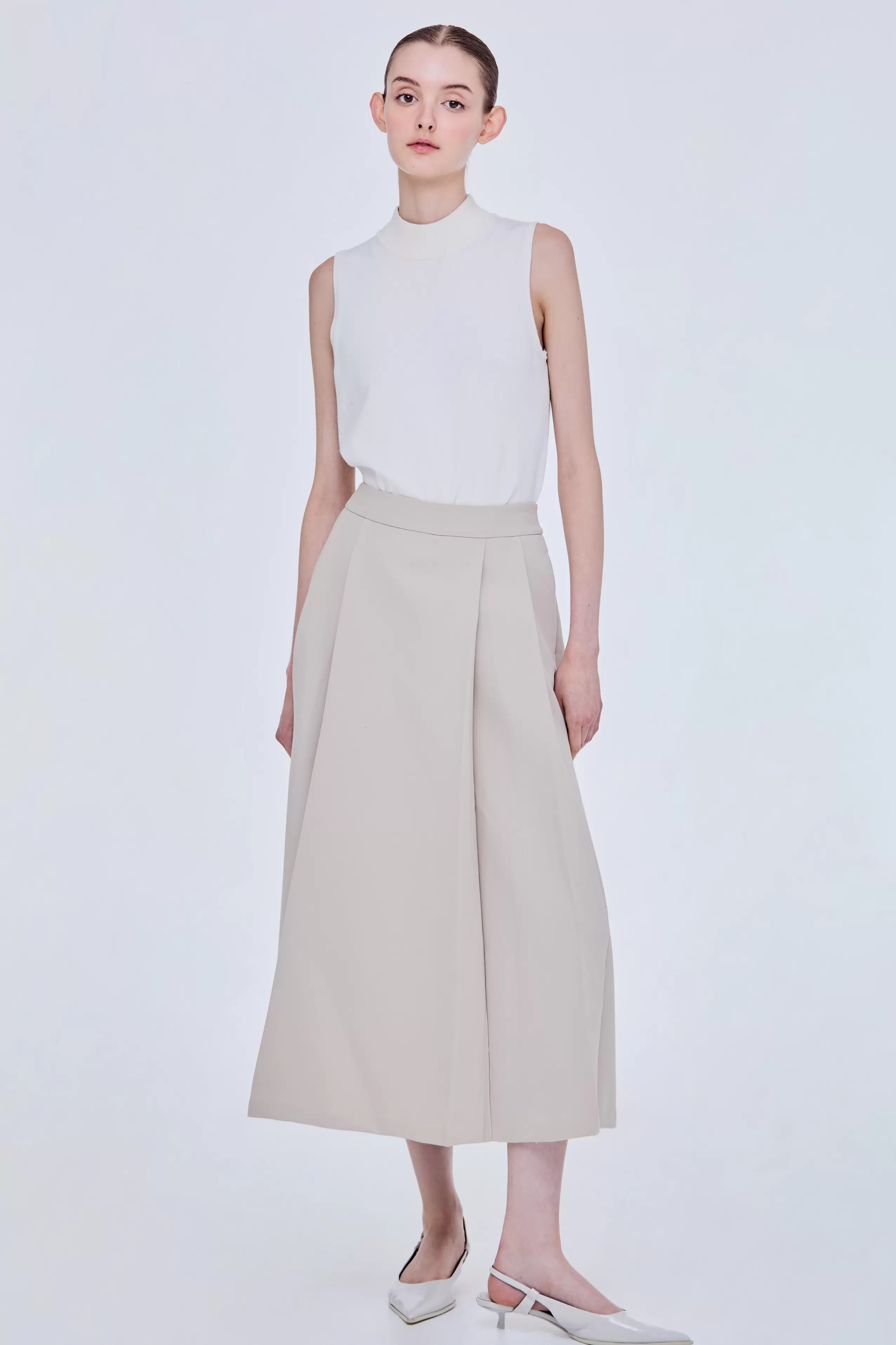 Pleated Flare Skirt