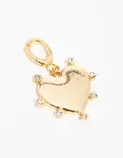 Gold PlatedCubic Zirconia Outer Heart Charm