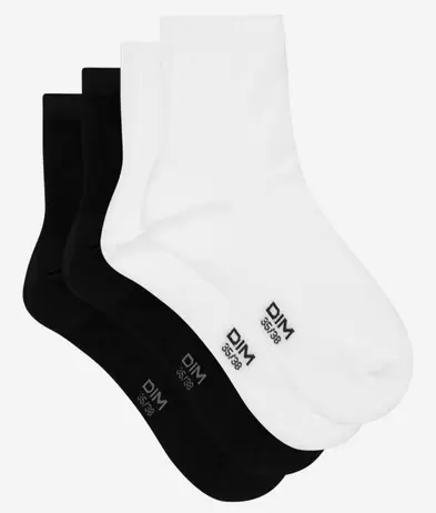 Pack of 2 Cotton Socks in Black and White