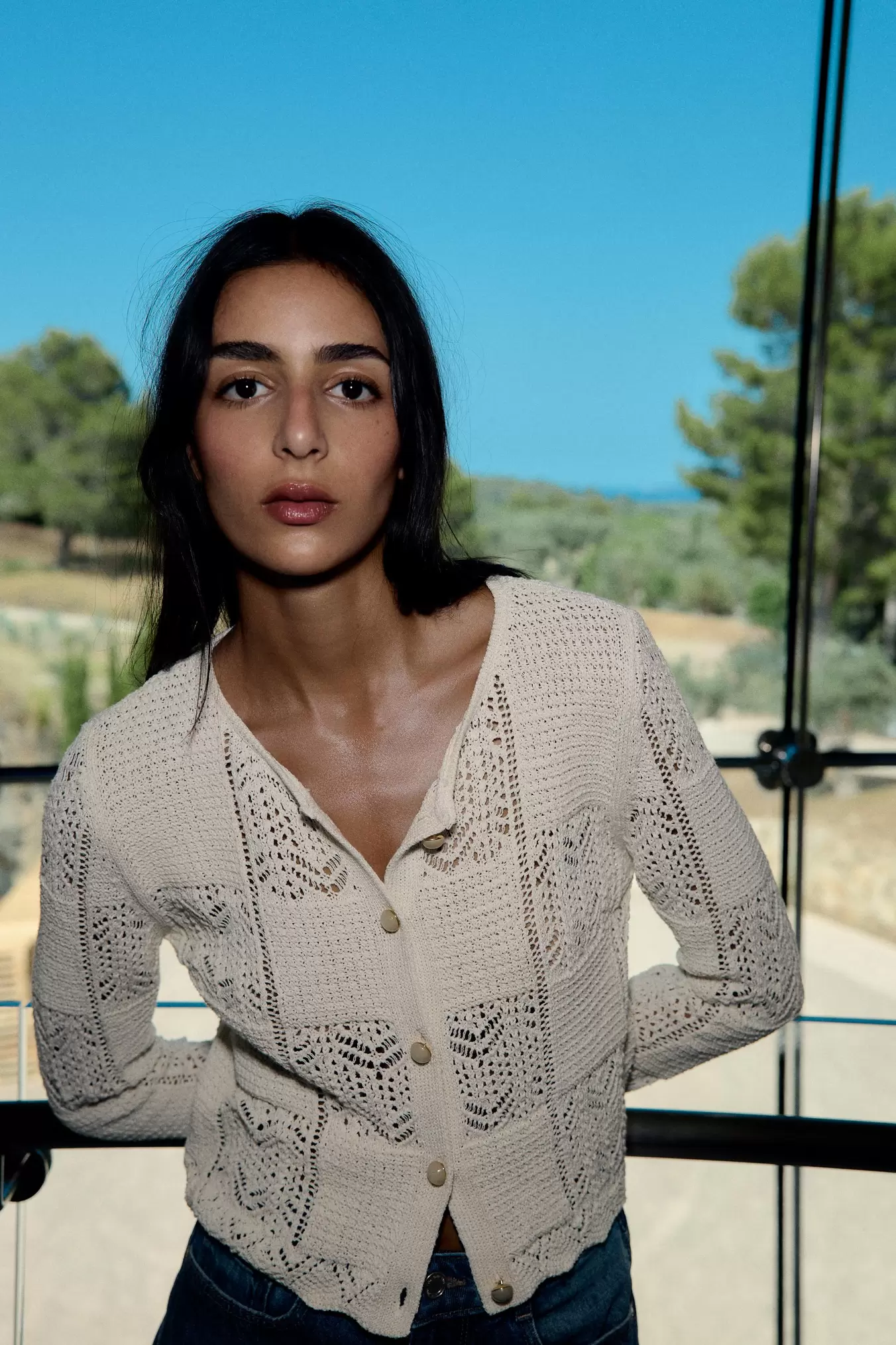 POINTELLE KNIT CARDIGAN