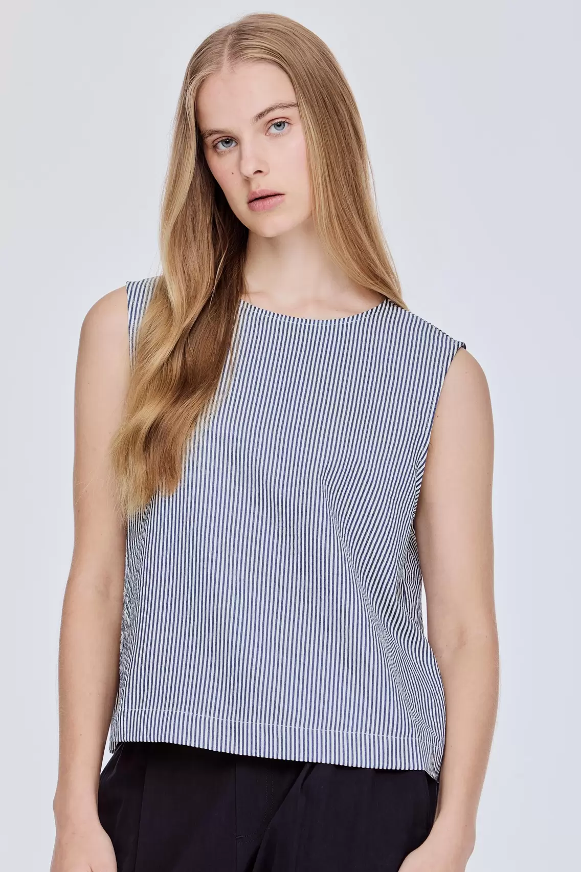 Button Back Stripes Blouse