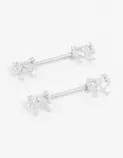Surgical Steel Cubic Zirconia Double Bow Nipple Piercings 2-Pack