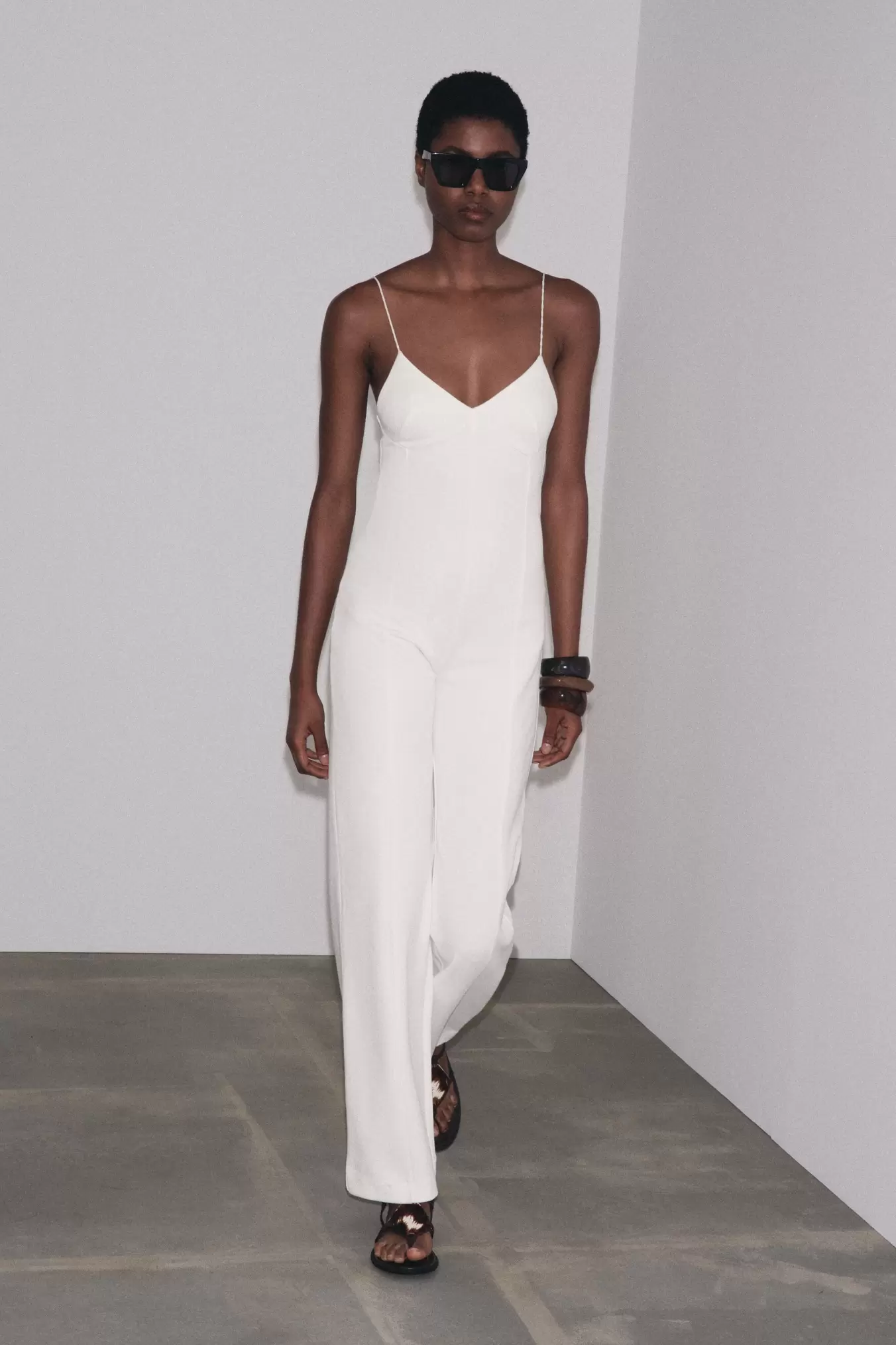 INTERLOCK WIDE-LEG JUMPSUIT