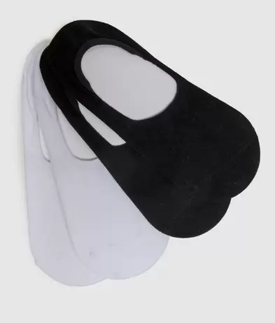 Pack of 2 Cotton Low Cut Socks in Black and White