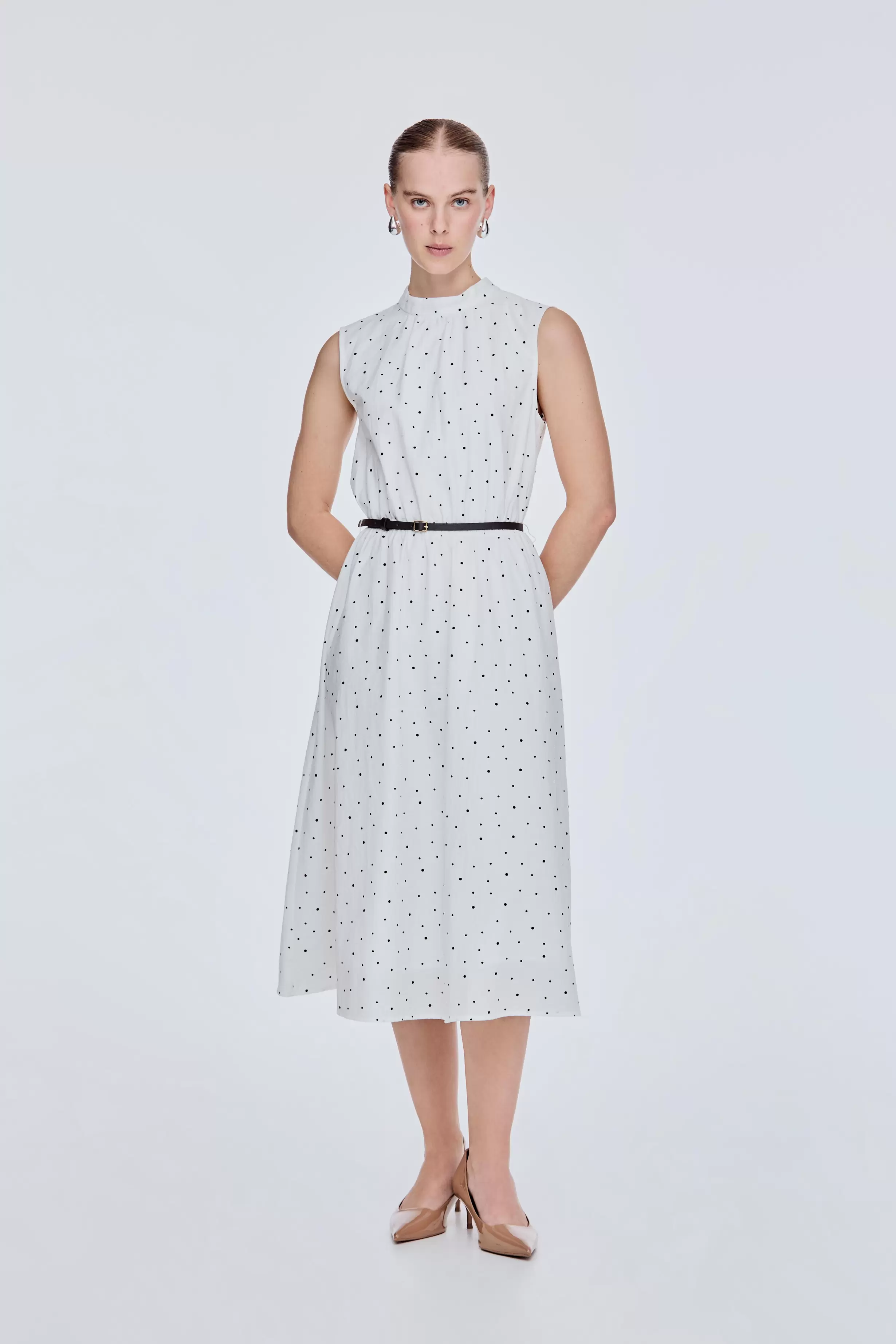Flowy Polka Dot Vest Dress