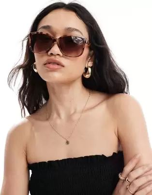 New Look oversized round sunglasses in brown