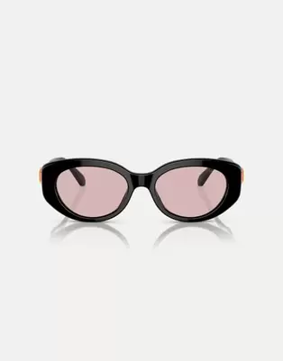 Swarovski Sk6002 oval sunglasses with pink lens in black