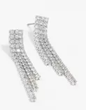 Silver Cubic Zirconia Chandelier Earrings