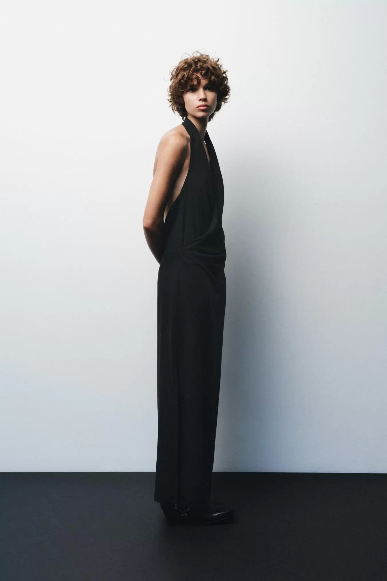 FLOWING DRAPED MIDI DRESS