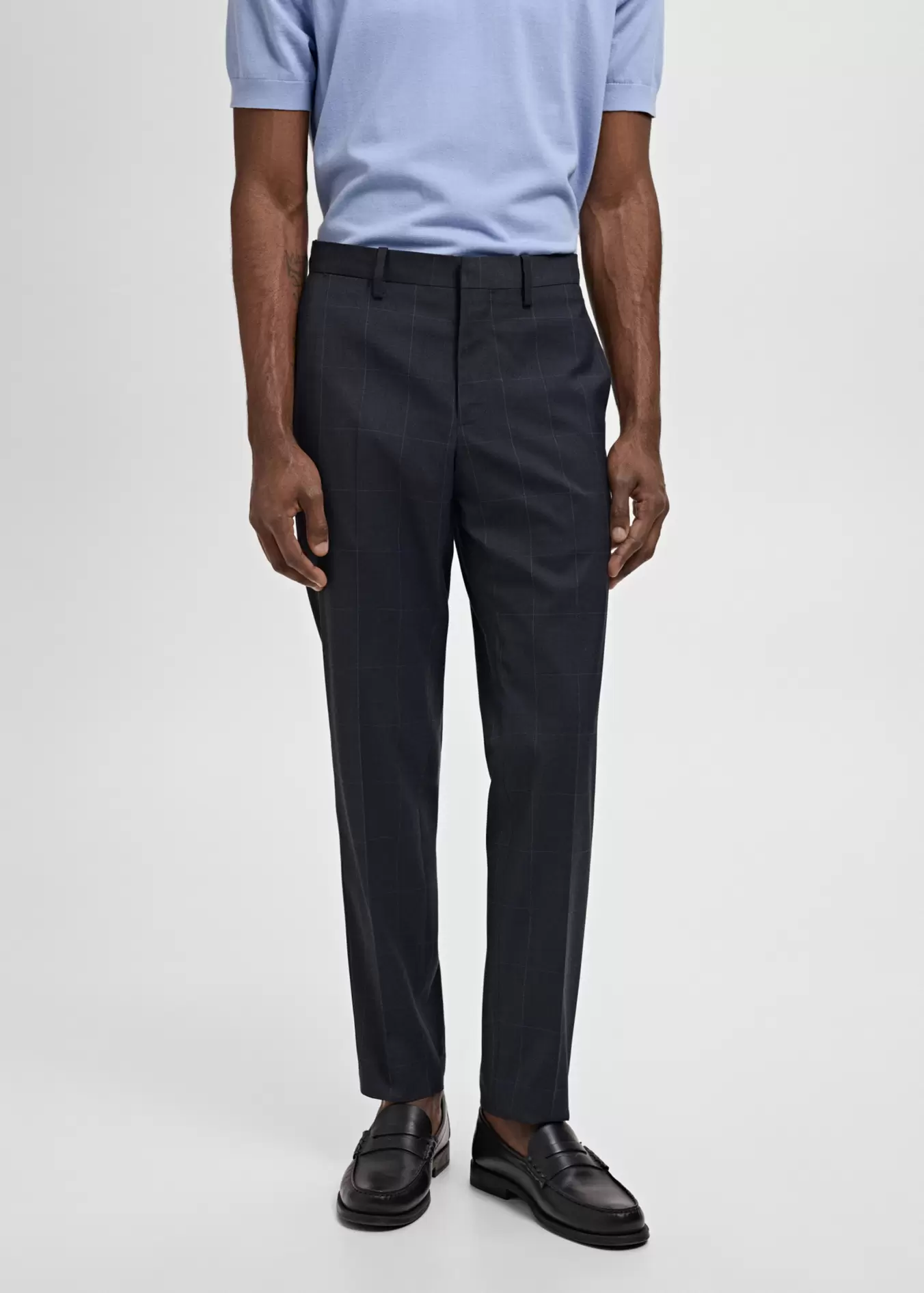 Stretch fabric super slim-fit suit trousers