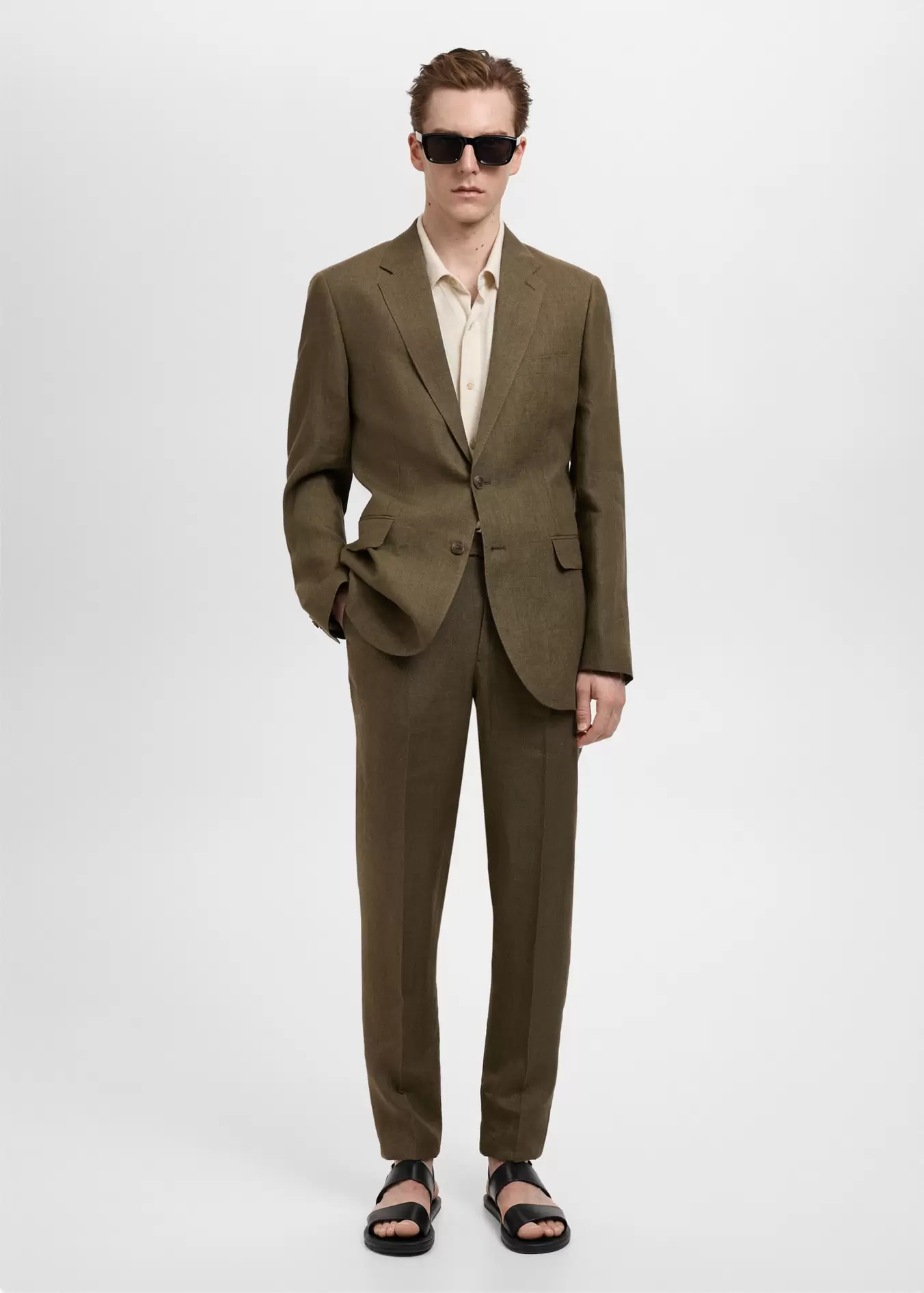 Amalfi 100% linen slim-fit suit trousers