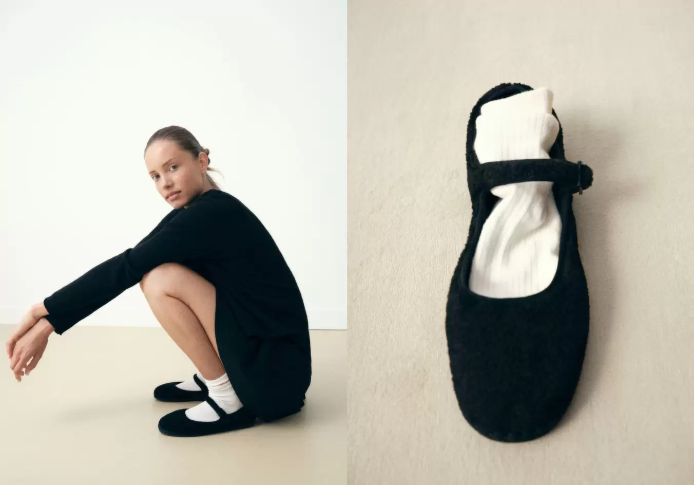 Sheepskin ballet flats