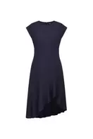 Asymmetric Ruffle Hem Round Neck Dress