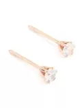 Rose Gold Plated Surgical Steel Cubic Zirconia Stud Earrings