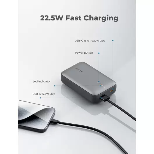 Aukey PB-Y57 Spark Mini PD20W 20000mAh Power Bank (Grey)