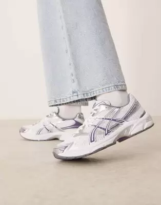 Asics GEL-1130 trainers in white and purple