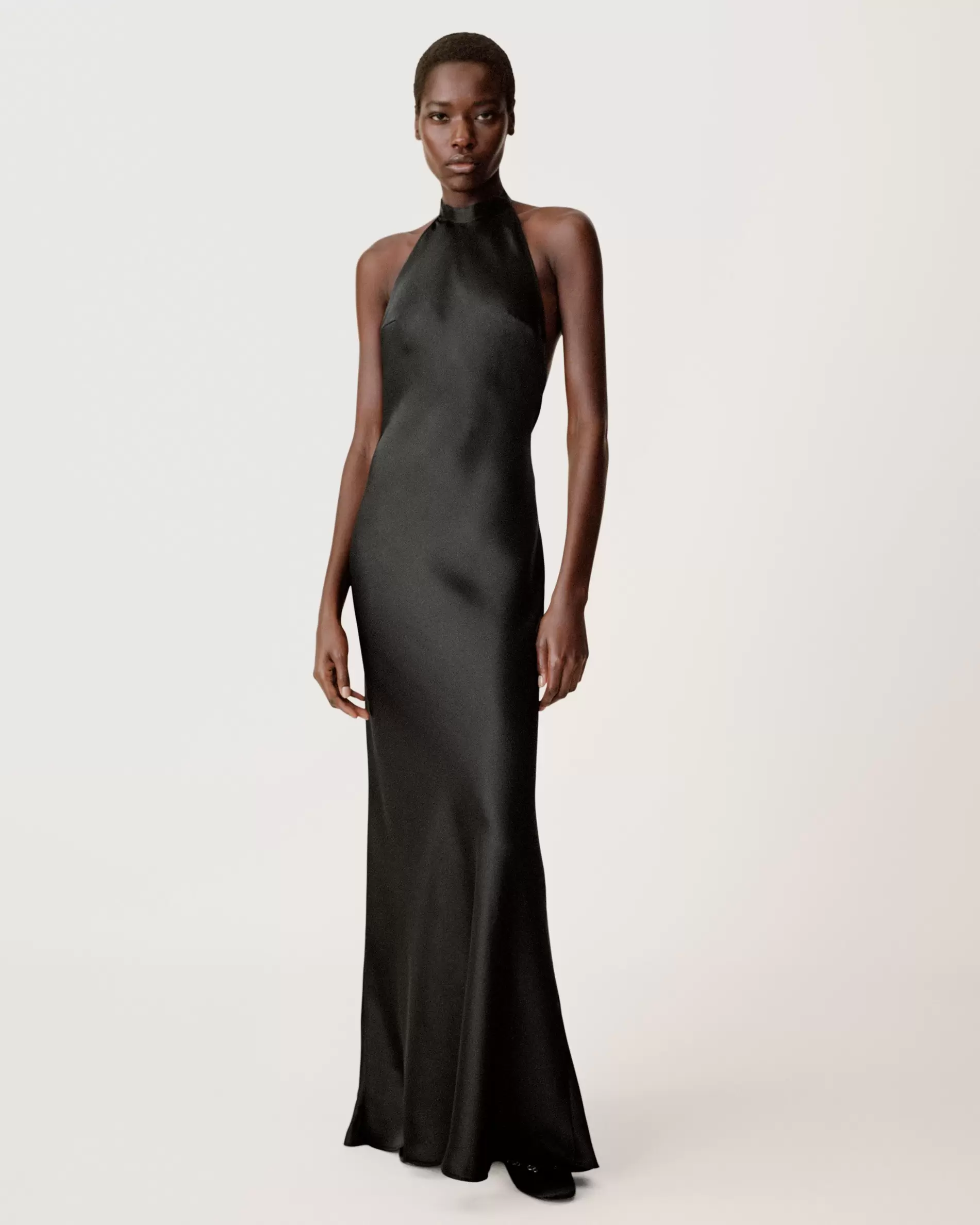 SATIN HALTER DRESS 50TH ANNIVERSARY