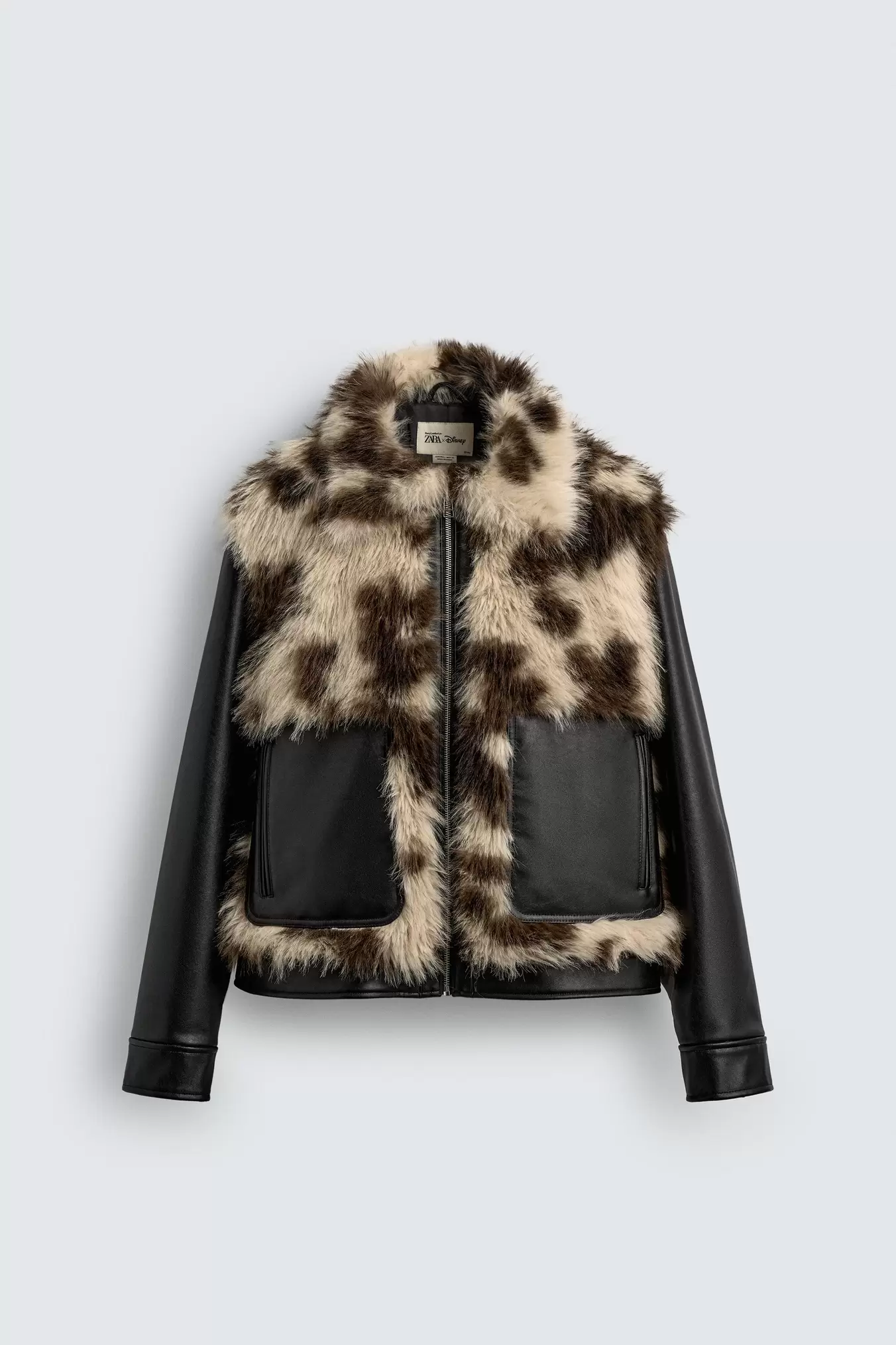 CONTRAST FAUX LEATHER JACKET HARRY LAMBERT FOR ZARA X DISNEY