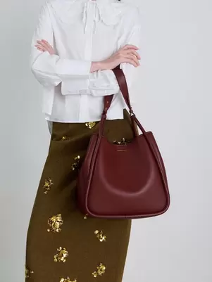 Lyla Tubular Slouchy Tote Bag - mulberry plum