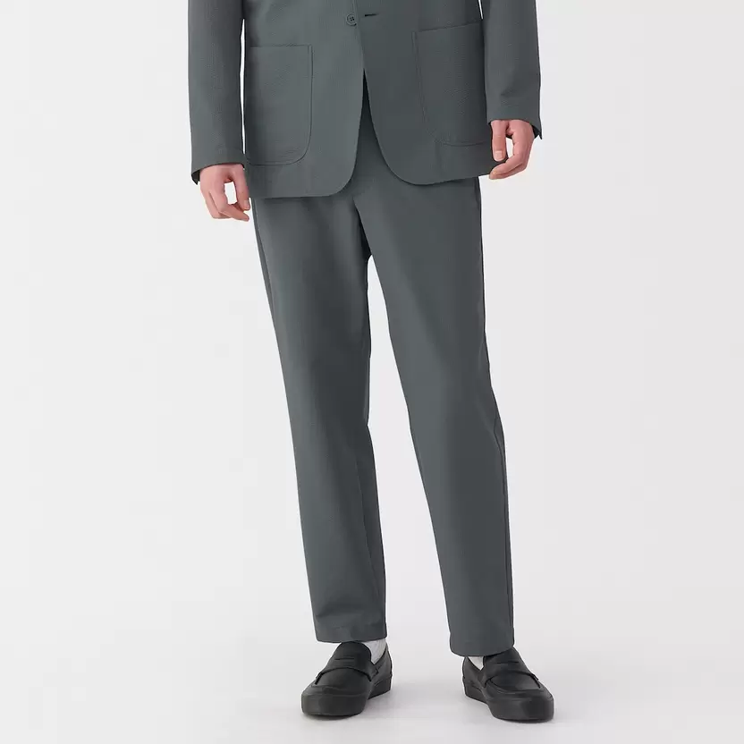 Seersucker Flat Front Pants