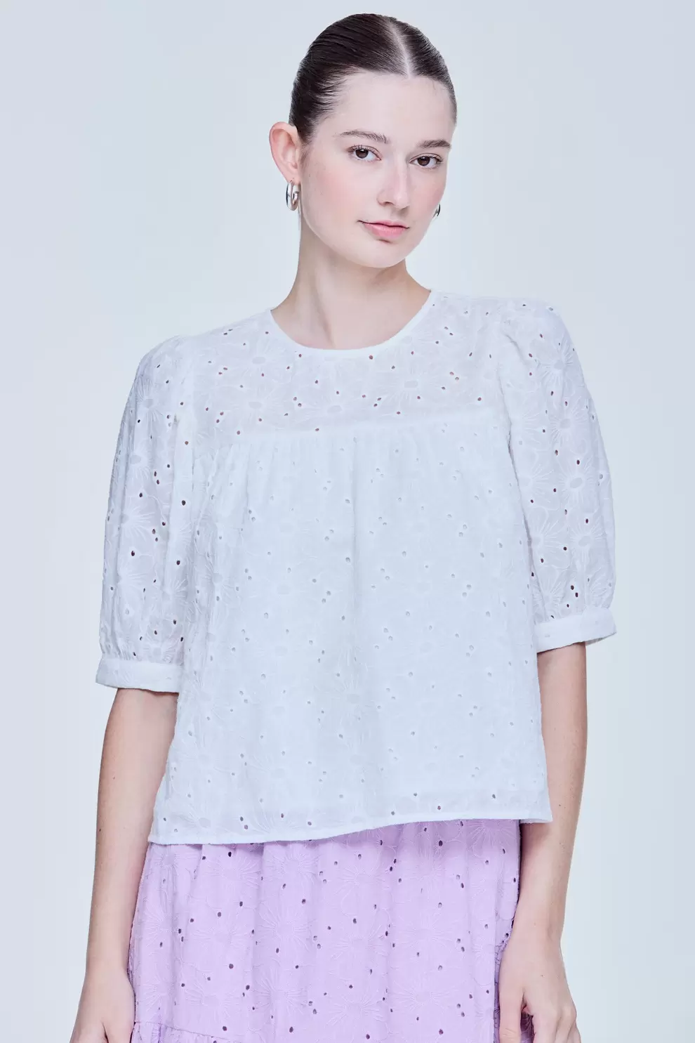 Floral Eyelet Blouse