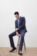 Teflon Slim Fit Twill Suit Pants
