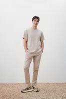 Mercerized Cotton Jersey High Crew Neck Regular Fit Tee