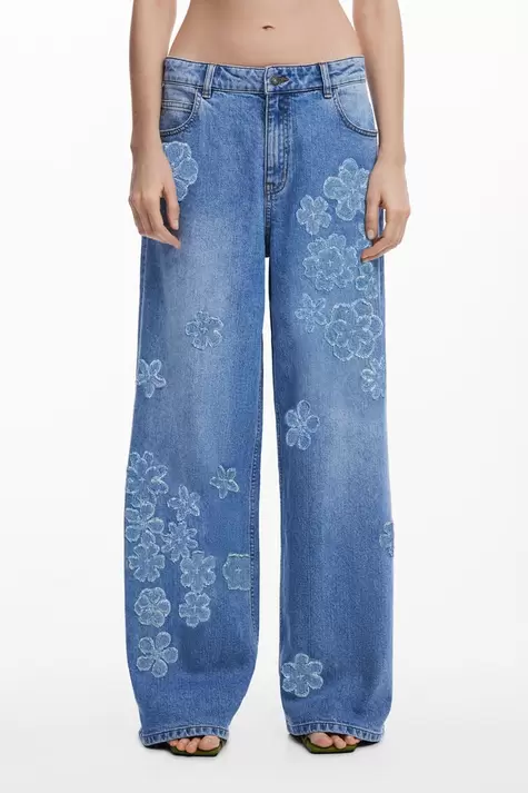 Tyler McGillivary Wide Leg floral jeans