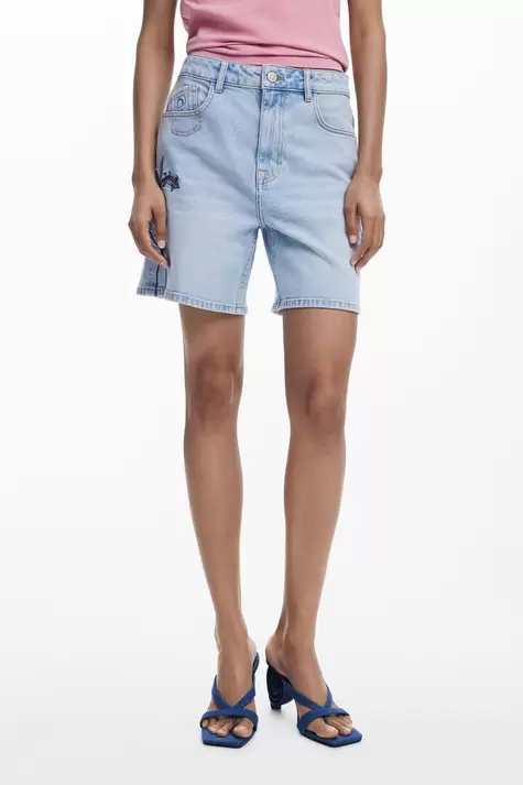 Denim Bermuda flower