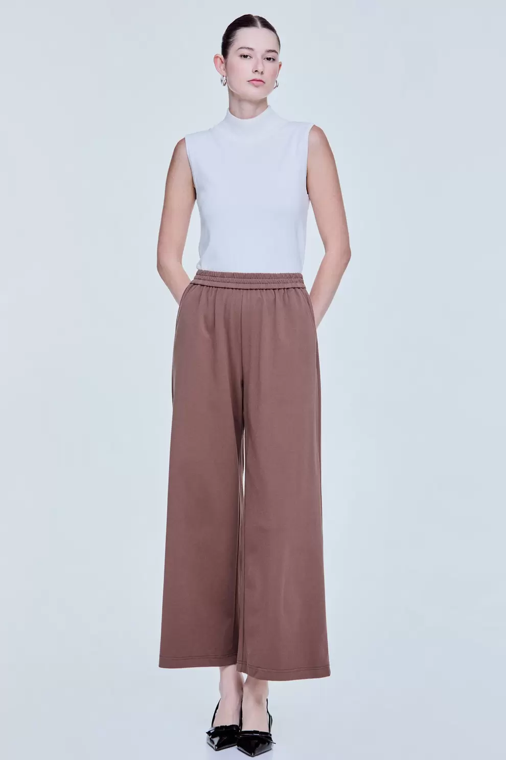 Elasticated Wide Flare Jersey Bottom