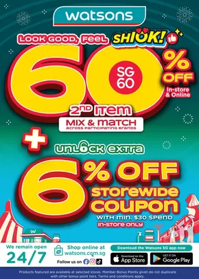 Watsons catalogue in Singapore | Watsons promotion | 2025-07-29T00:00:00.000Z - 2025-08-12T00:00:00.000Z