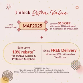 Tangs catalogue in Singapore | Attractive special offers for everyone | 2025-07-29T00:00:00.000Z - 2025-08-31T00:00:00.000Z