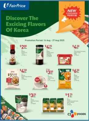 FairPrice catalogue in Singapore | Discover The Exciting Flavors Of Korea | 2025-08-14T00:00:00.000Z - 2025-08-27T00:00:00.000Z