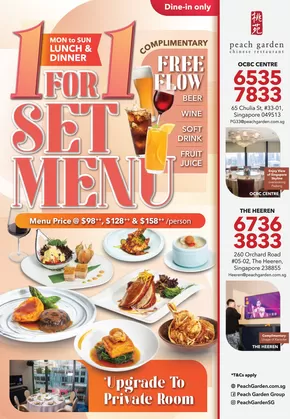 Peach Garden catalogue in Singapore | 1 For 1 Set Menu | 2025-09-03T00:00:00.000Z - 2025-09-17T00:00:00.000Z