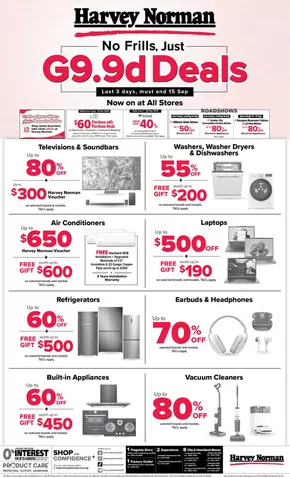 Harvey Norman catalogue | Straits Times 13 September No Frills, Just G9.9d Deals | 2025-09-13T00:00:00.000Z - 2025-09-27T00:00:00.000Z