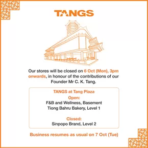 Tangs catalogue in Singapore | Attractive special offers for everyone | 2025-10-07T00:00:00.000Z - 2025-10-21T00:00:00.000Z