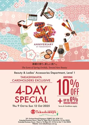 Takashimaya catalogue in Bukit Merah | Oct 10% Card Day Beauty Catalogue | 2025-10-06T00:00:00.000Z - 2025-10-12T00:00:00.000Z